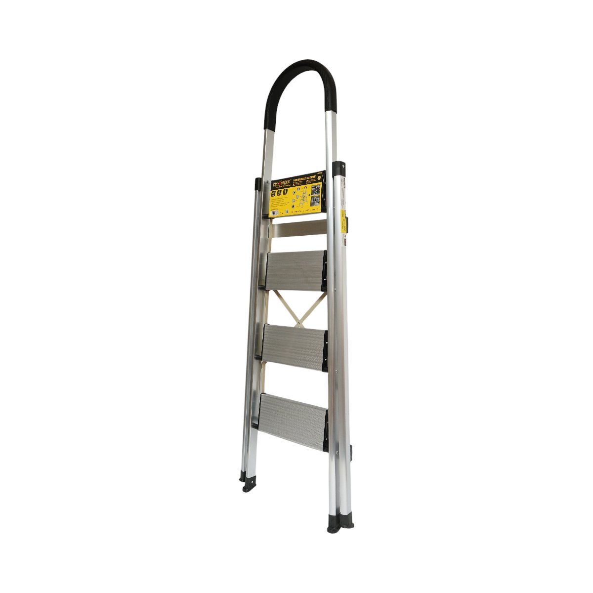 Scara aluminiu pliabila, 4 trepte antiderapante, inaltime 143cm, sarcina maxima 150Kg Crownman